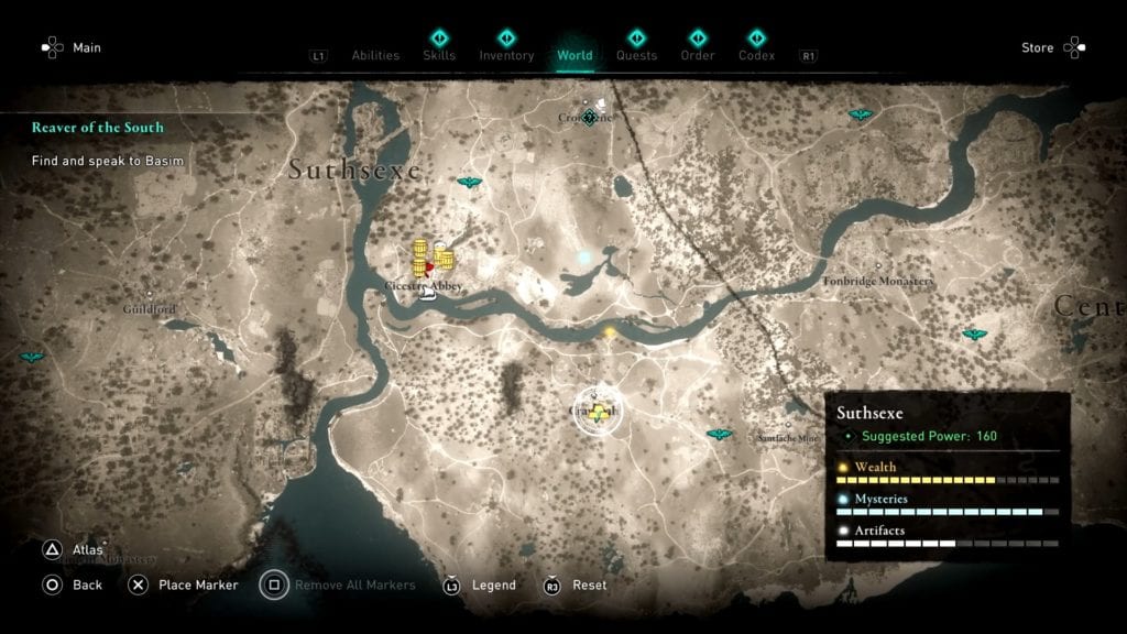 Assassin’s Creed Valhalla Suthsexe Crawelie Hoard Map Location
