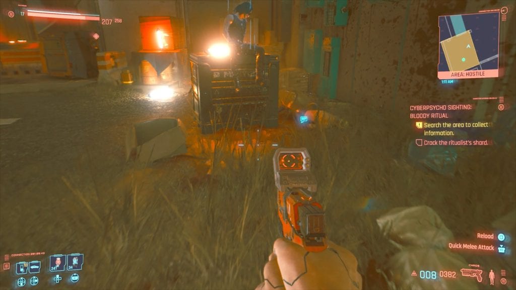 To find The Bloody Ritual Information, look for a container with a body nearby.