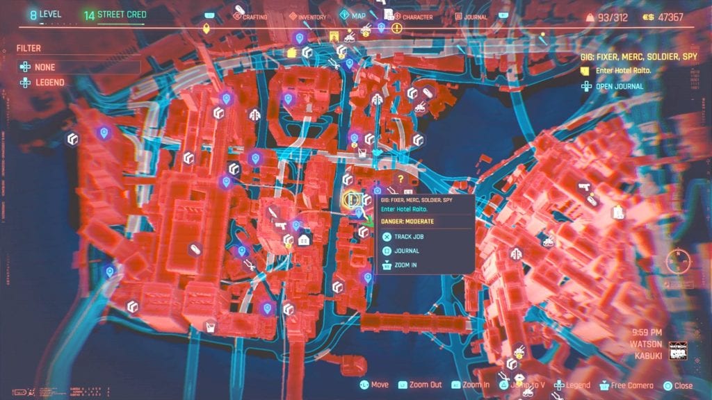 You can find the starting location of the Fixer, Merc, Soldier, Spy Gig northwest Pinewood St South fast travel point.