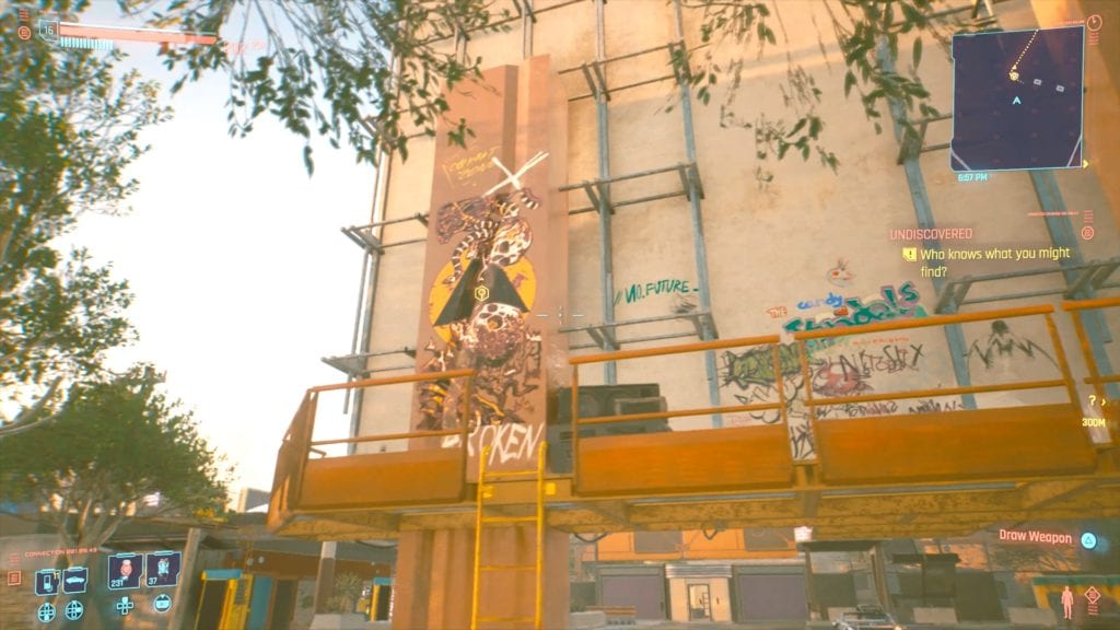 Cyberpunk 2077 The Lovers Tarot Card Graffiti Location