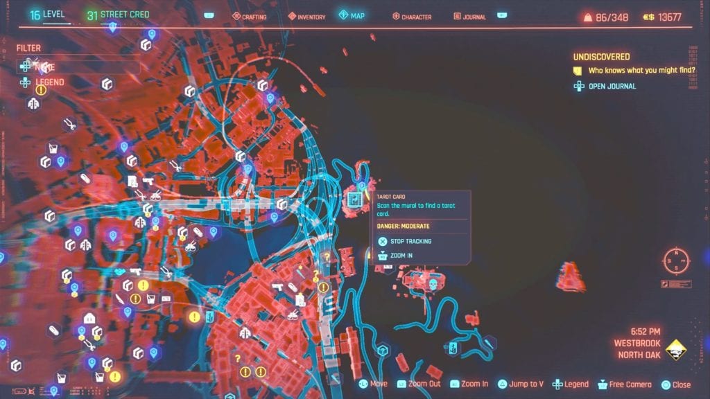 cyberpunk 2077 westbrook tarot card locations 8 - GameClubz