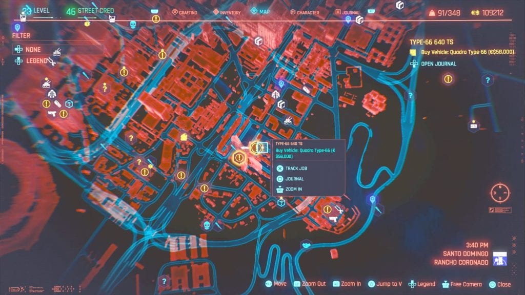 Cyberpunk 2077 Quadra Type-66 640 TS Location Guide