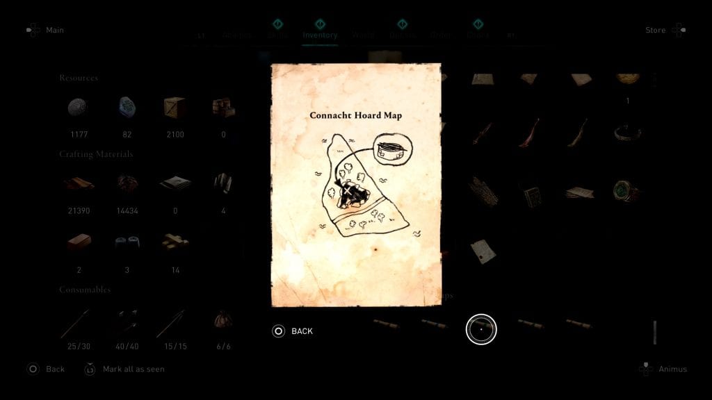 Assassin’s Creed Valhalla Connacht Hoard Map Drawing