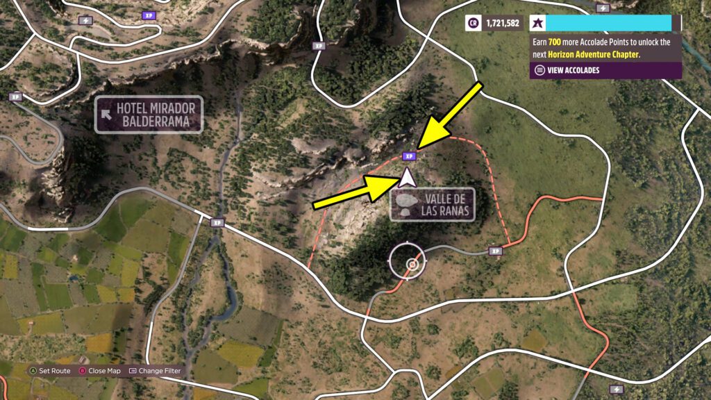 Forza Horizon 5 Valle De Las Ranas XP Board Location