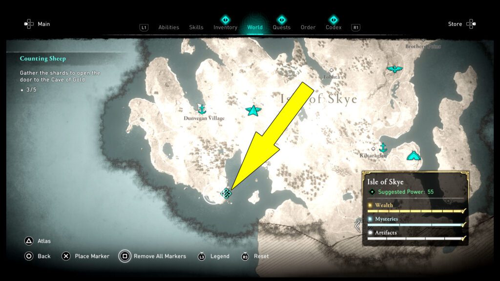 Assassin's Creed Valhalla Dun Ardtreck Shard Location