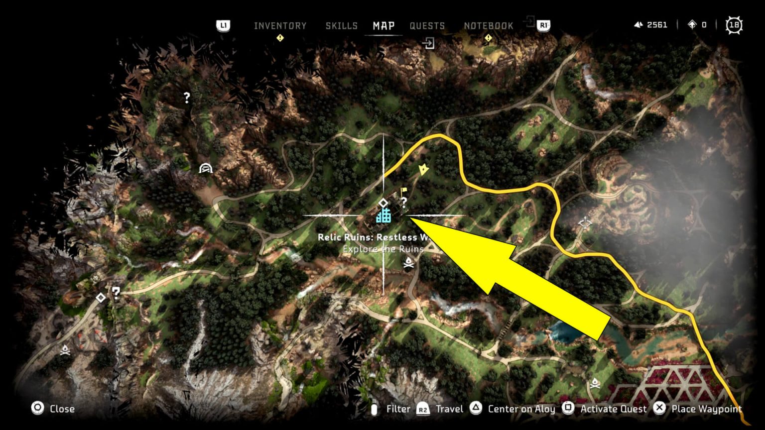 Horizon Forbidden West Restless Weald Relic Ruins Ornament Location