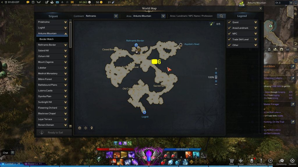 Lost Ark Rethramis Vista Ankumo Mountain Location Map