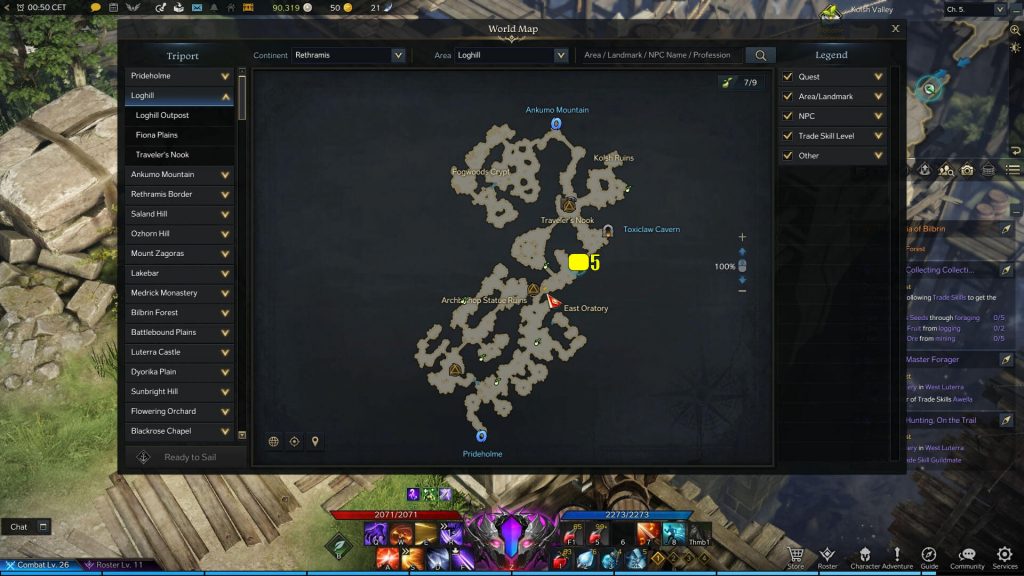 Lost Ark Vista Rethramis Loghill Location