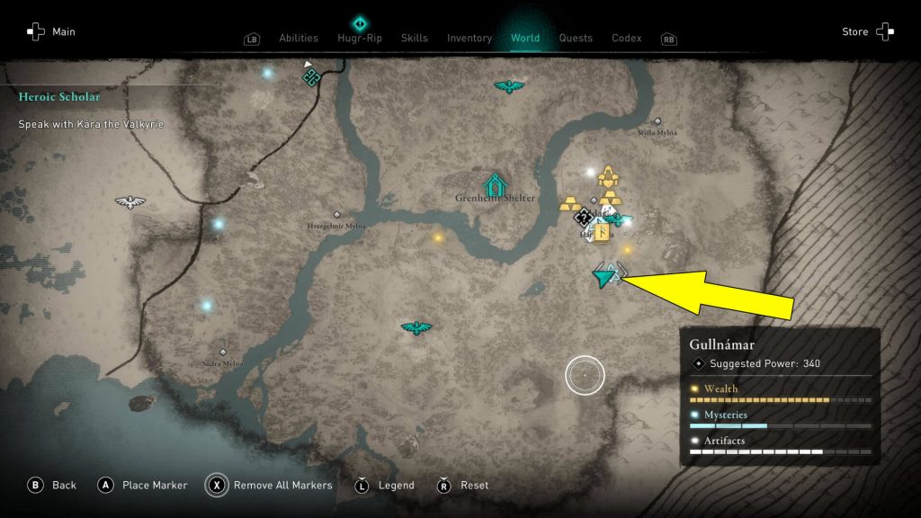 Assassins Creed Valhalla Frodri's Cursed Ring Mystery Location Map