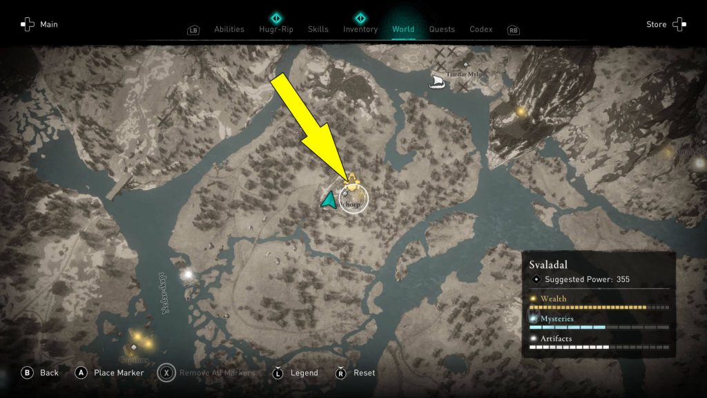 Assassins Creed Valhalla Gullthorp Gear Wealth Location Map