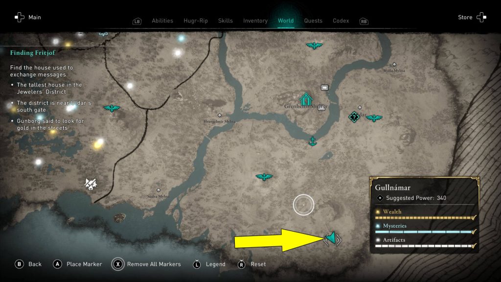 Assassins Creed Valhalla Hreidmar Palace Puzzle Location Map