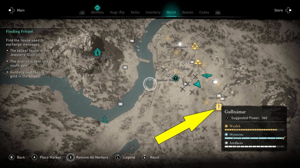 Assassins Creed Valhalla Old City Puzzle Location Map