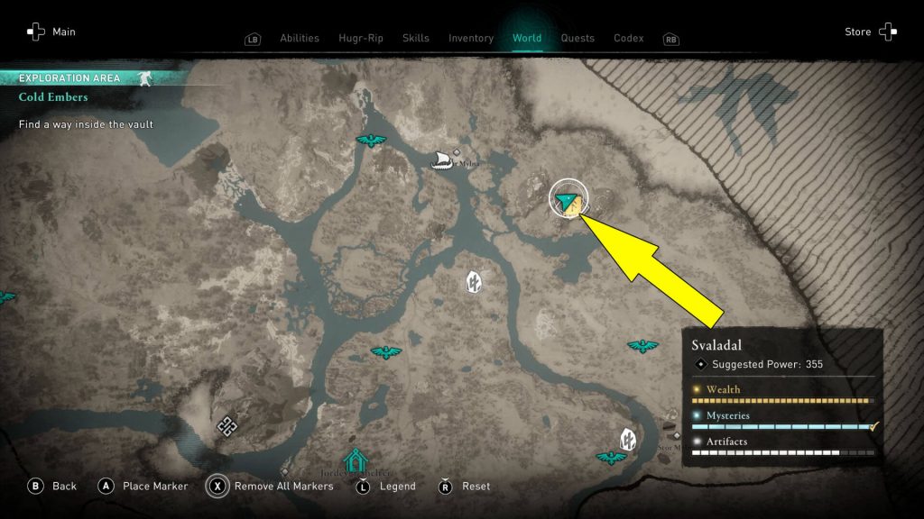 Assassin's Creed Valhalla Sol-ok-Mani Vault Book Of Knowledge Location Map