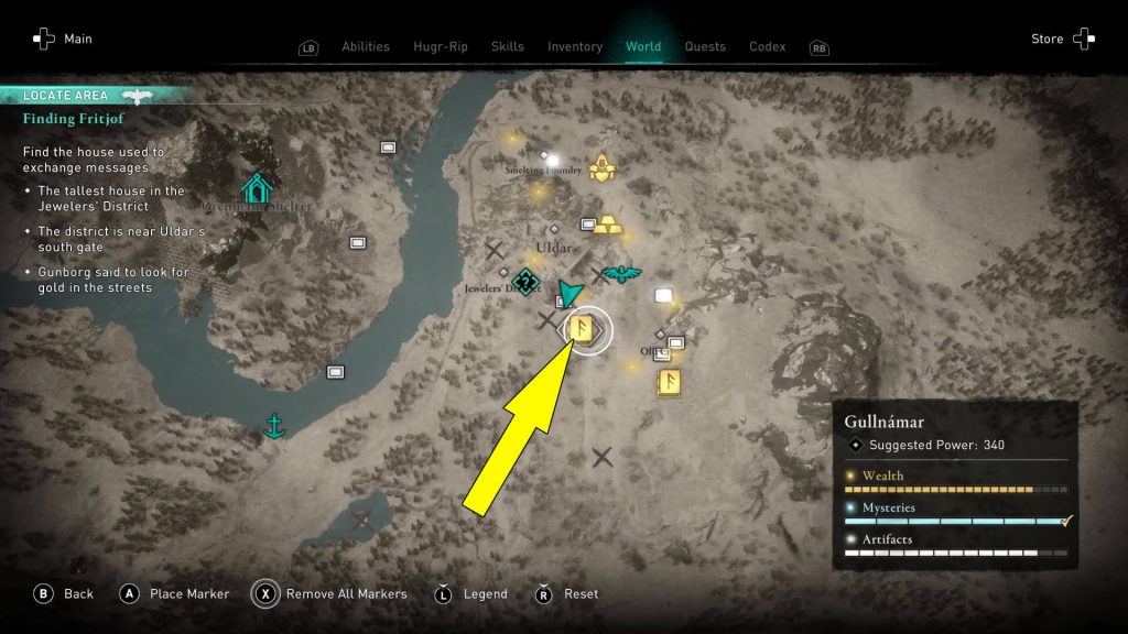 Assassins Creed Valhalla Uldar Book Of Knowledge Wealth Location Map