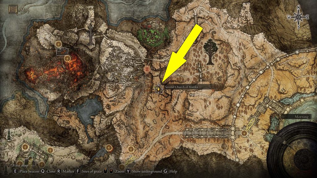 Elden Ring Altus Plateau Sacred Tear First Location Second Church of Marika