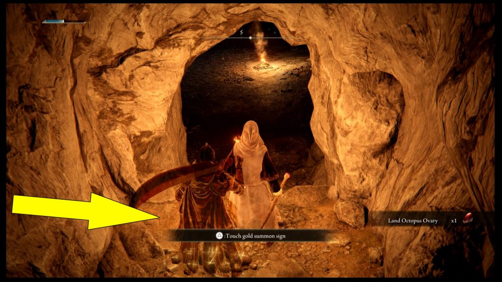 Elden Ring Coastal Cave Gold Summon Sign