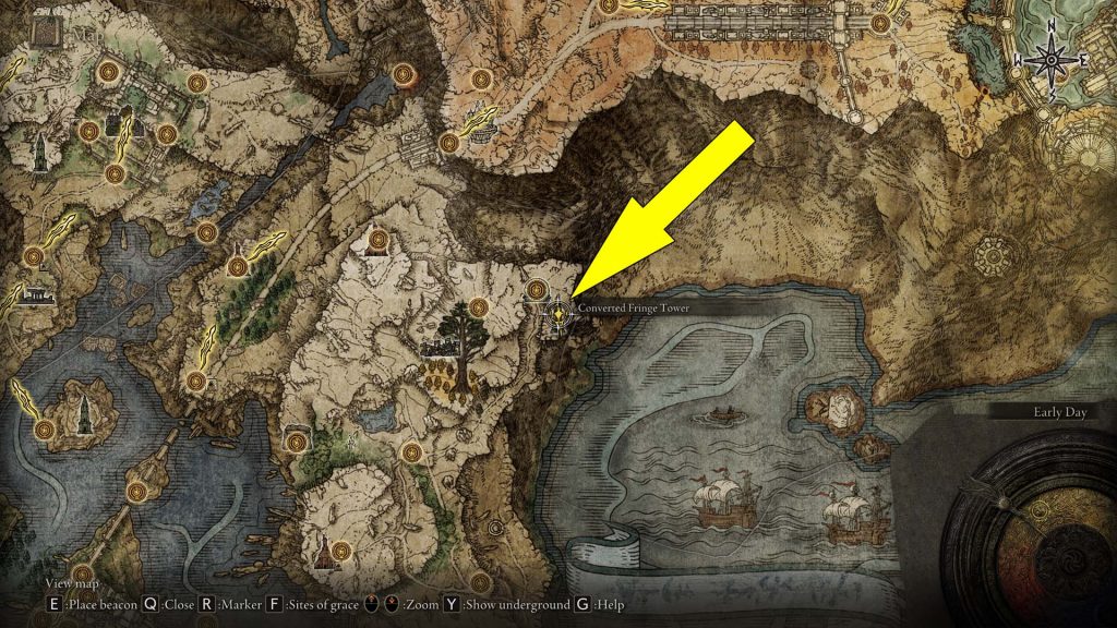 Elden Ring Converted Fringe Tower Puzzle Location Map