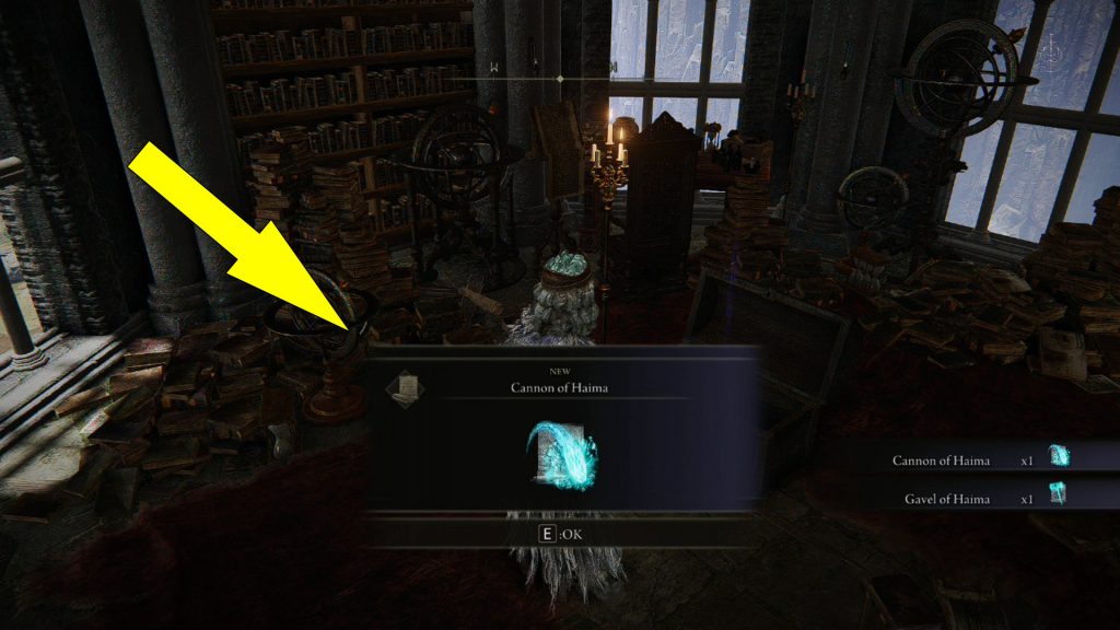 Elden Ring Liurnia Converted Tower Puzzle Solution Reward Gavel of Haima and Cannon of Haima Sorceries