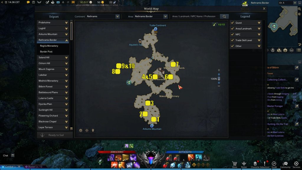 Lost Ark Rethramis Border Mokoko Seeds Locations Map