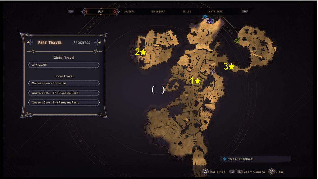 Tiny Tina's Wonderlands Queen's Gate Scrolls Locations Map