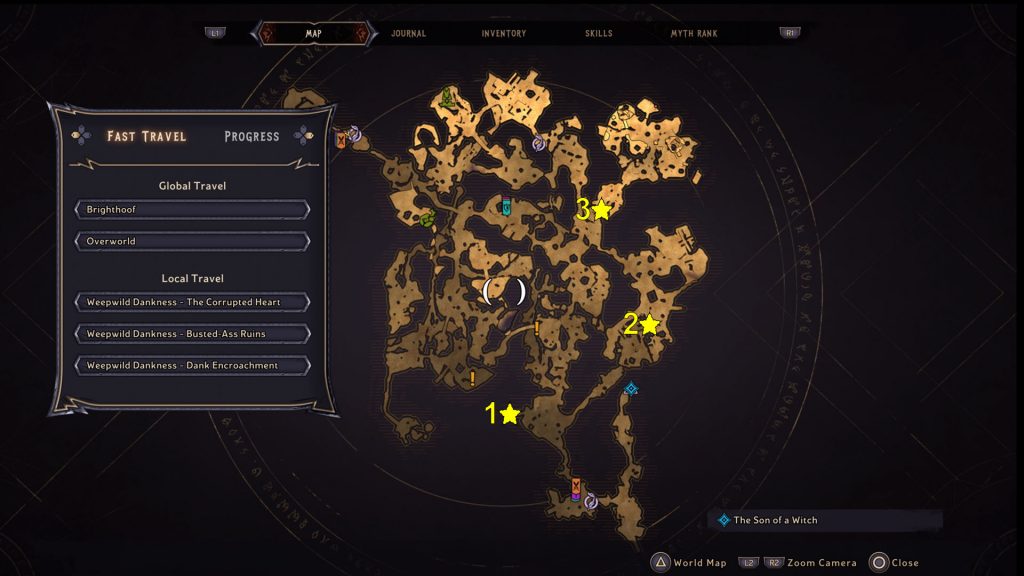 Tiny Tina's Wonderlands Weepwild Dankness Scrolls Locations Map