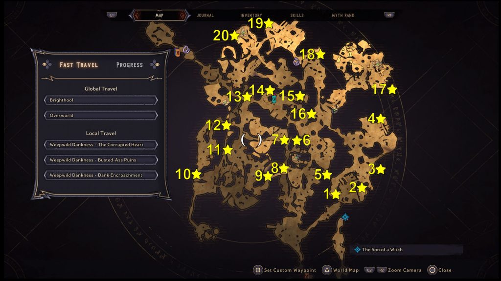 Tiny Tina's Wonderlands Weepwild Dankness Lucky Dice Map Locations