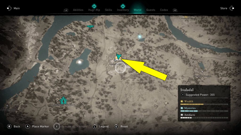 Assassin's Creed Valhalla Gufathorp Ingot Wealth Location Map