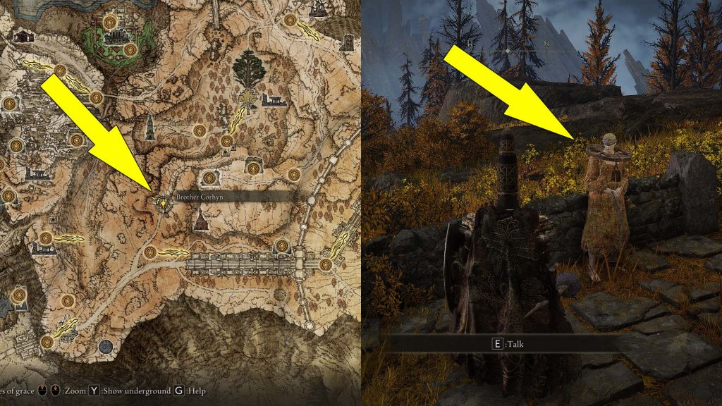 Elden Ring Brother Corhyn Location Altus Highway Junction Site of Grace