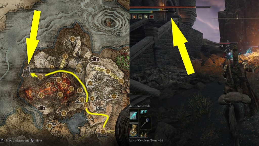 Elden Ring Fort Laiedd Location Map Entrance