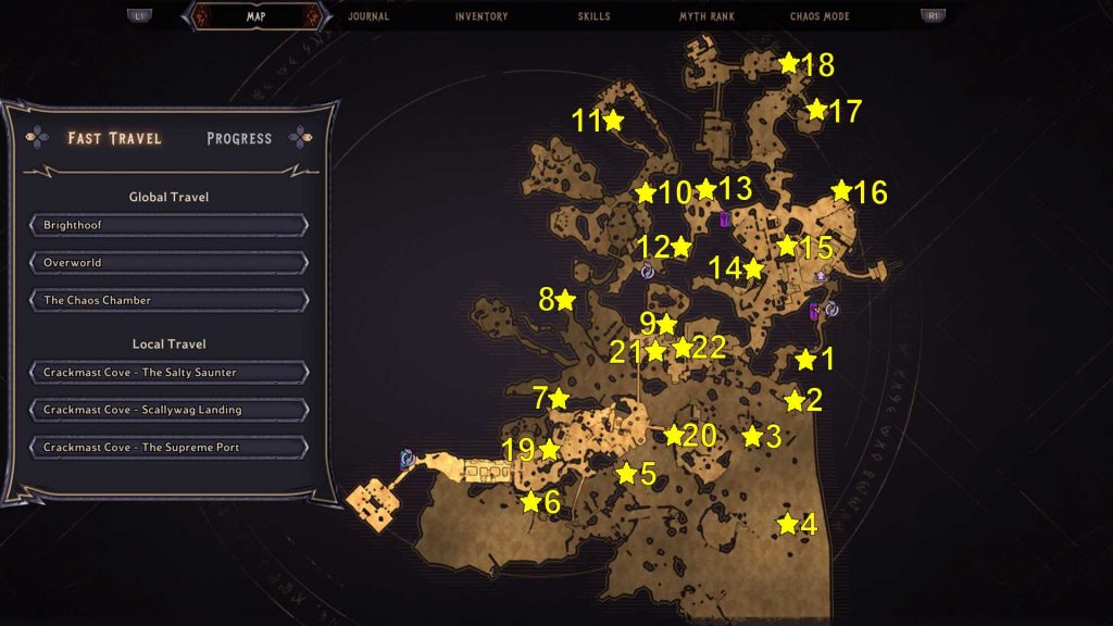 Tiny Tina's Wonderlands Crackmast Cove Lucky Dice Map Locations