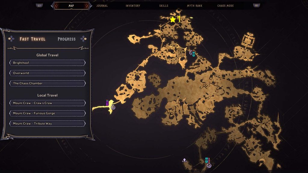 Tiny Tina's  Wonderlands Mount Craw Rune Switch Map Location