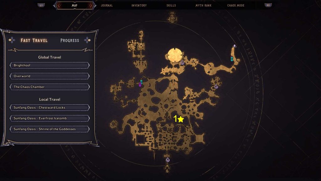 Tiny Tina's Wonderlands Sunfang Oasis Rune Switch Map Location