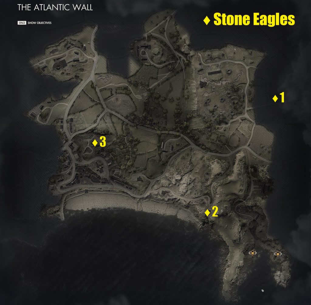 Sniper Elite 5 Atlantic Wall Stone Eagles Locations Map