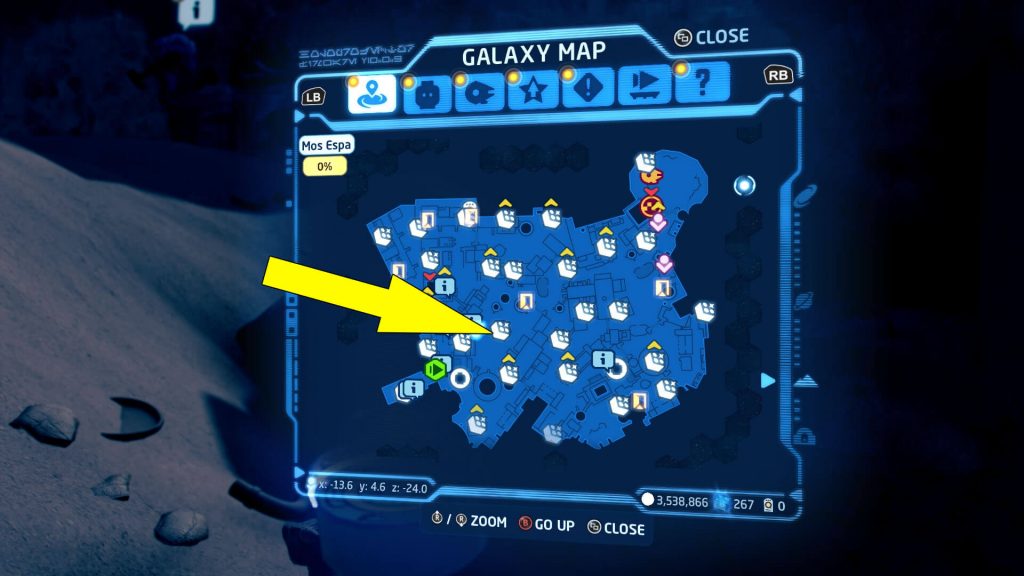 Lego Star Wars Skywalker Saga Kyber Climb Puzzle Location Map