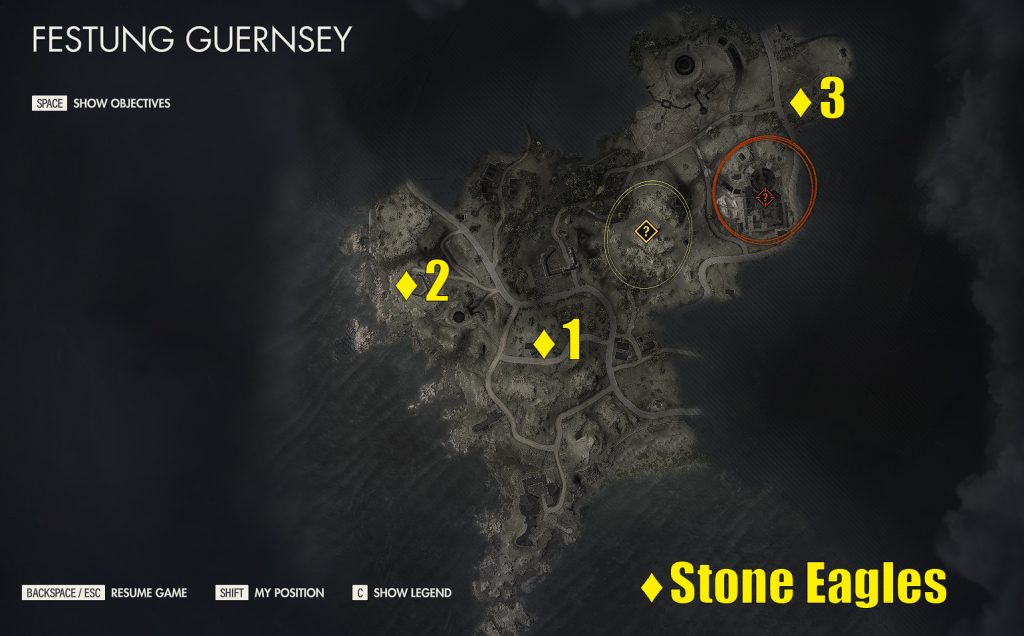 Where To Find The Festung Guernsey Stone Eagles In Sniper Elite 5