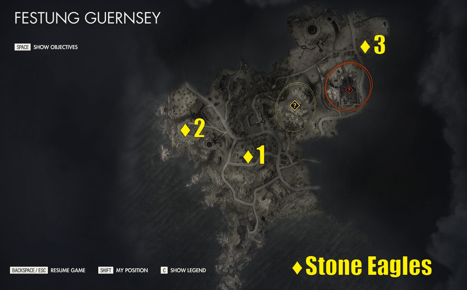 Festung Guernsey Stone Eagle Locations Sniper Elite 5