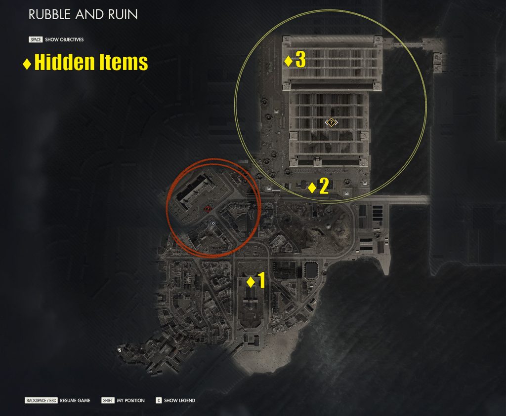 Where To Find The Rubble And Ruin Hidden Items In Sniper Elite 5
