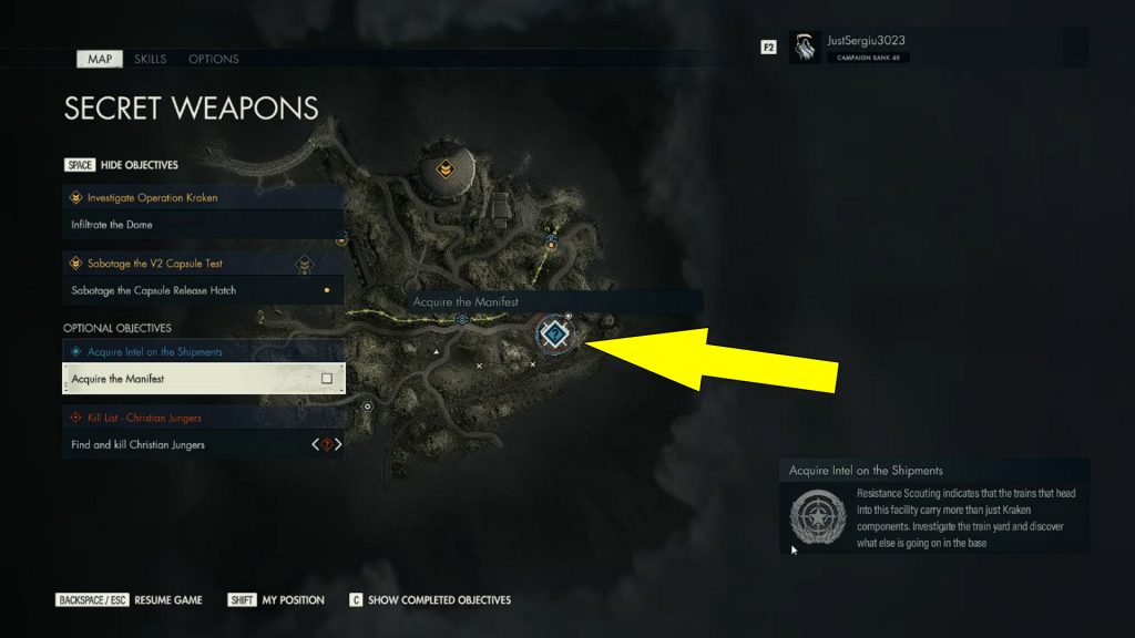 Where To Find The Secret Weapons Manifest In Sniper Elite 5