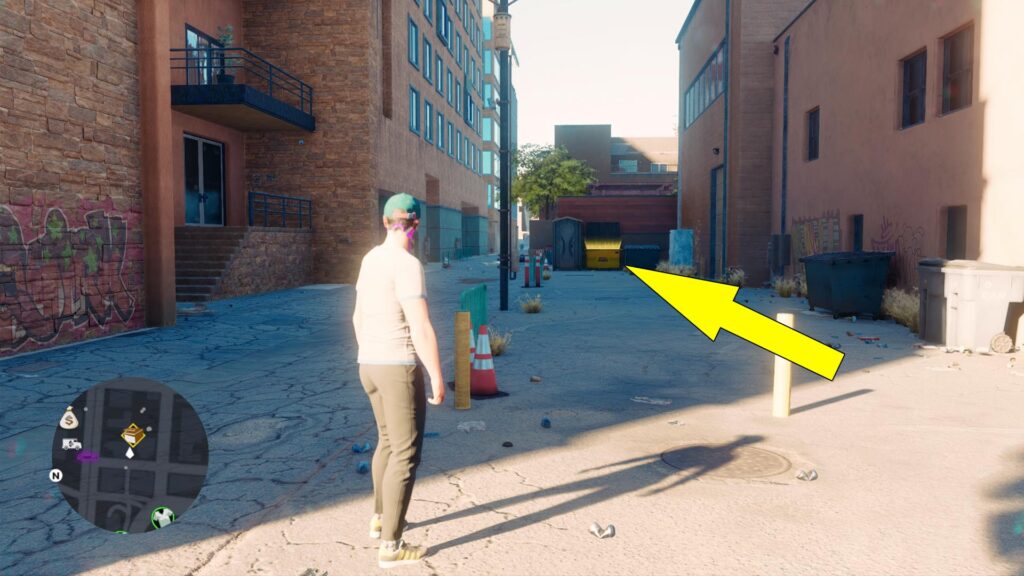 Saints Row 2022 Marina West Dumpster Diving Location
