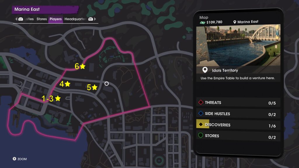 Saint Row Marina East Discoveries Locations