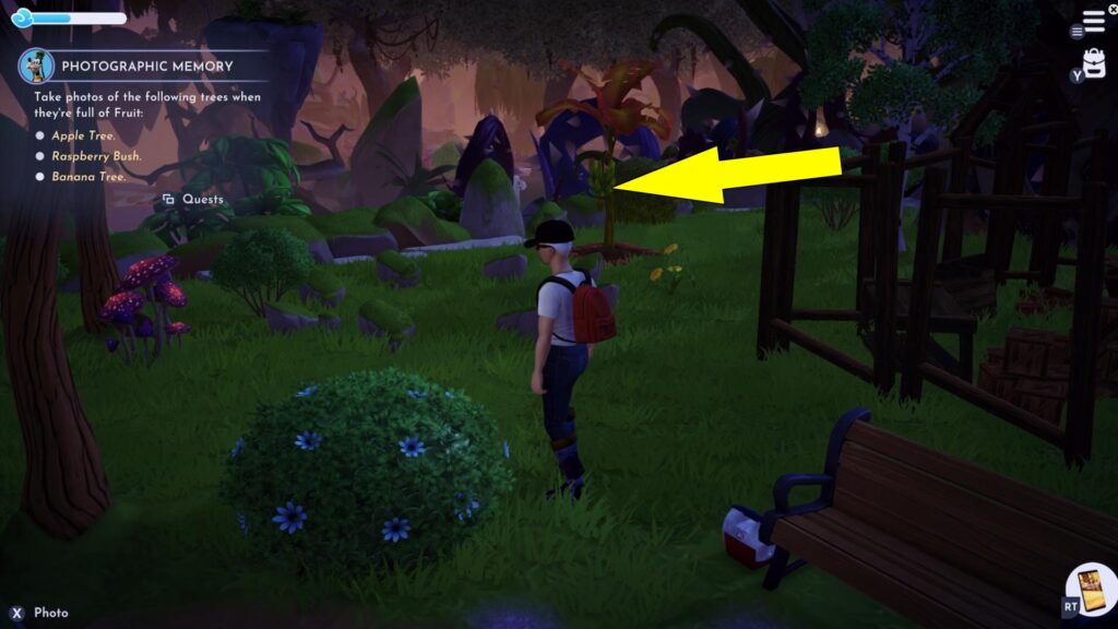 Disney Dreamlight Valley Photographic Memory Banana Tree Photo Location