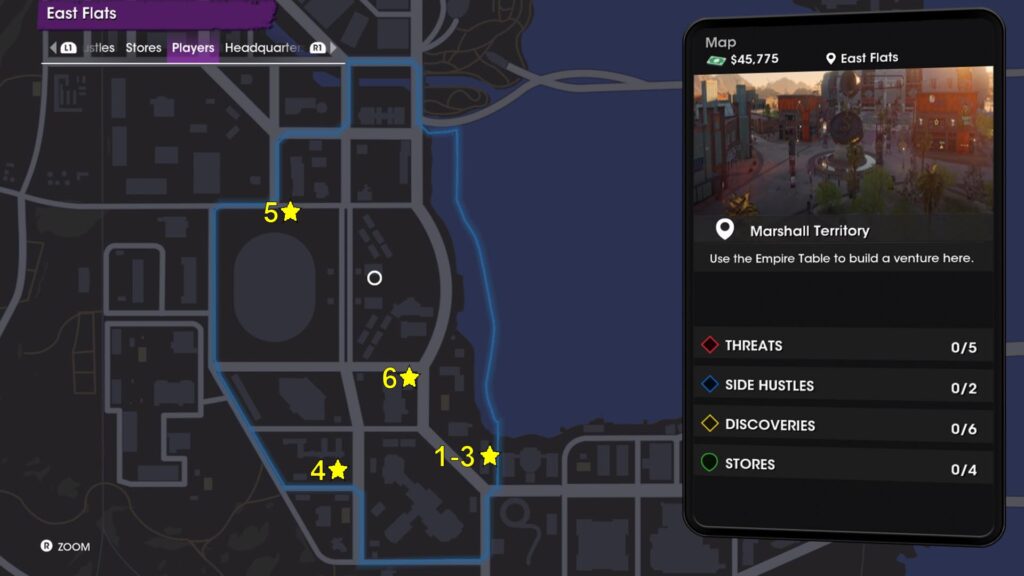 Saints Row East Flats Discoveries Locations