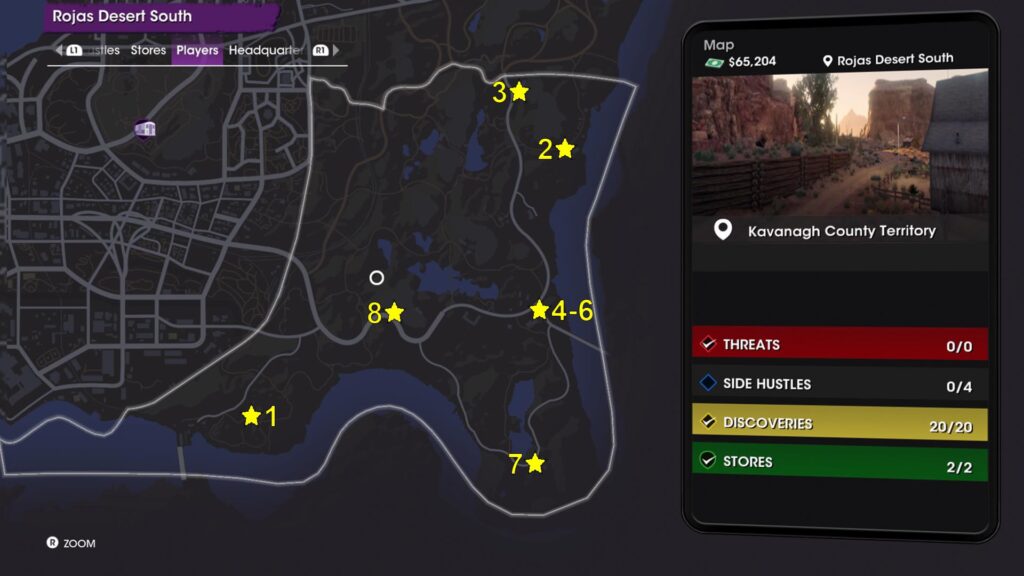 Saints Row Rojas Desert South Collectibles Locations Map