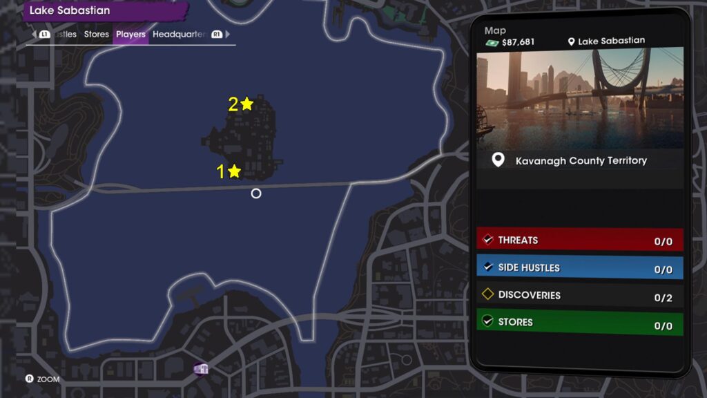 Saints Row Lake Sabastian Discoveries Locations