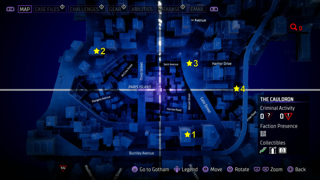 Lower Gotham Gotham Knights The Cauldron Batarangs Locations Map