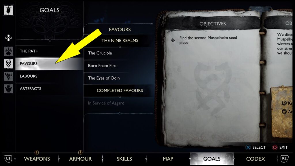 God Of War Ragnarok Favours Side Quests List