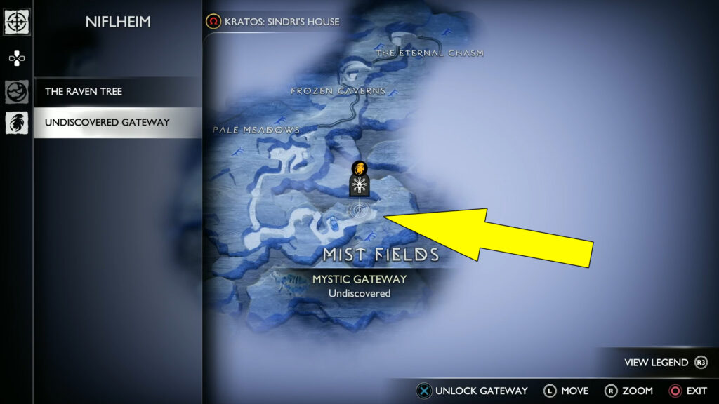 God Of War Ragnarok Mist Fields Mystic Gateway Location