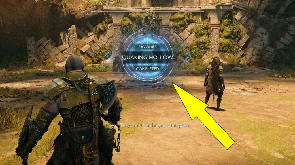 God Of War Ragnarok The Sinkholes Dragon Hun Location Quaking Hollow Favour