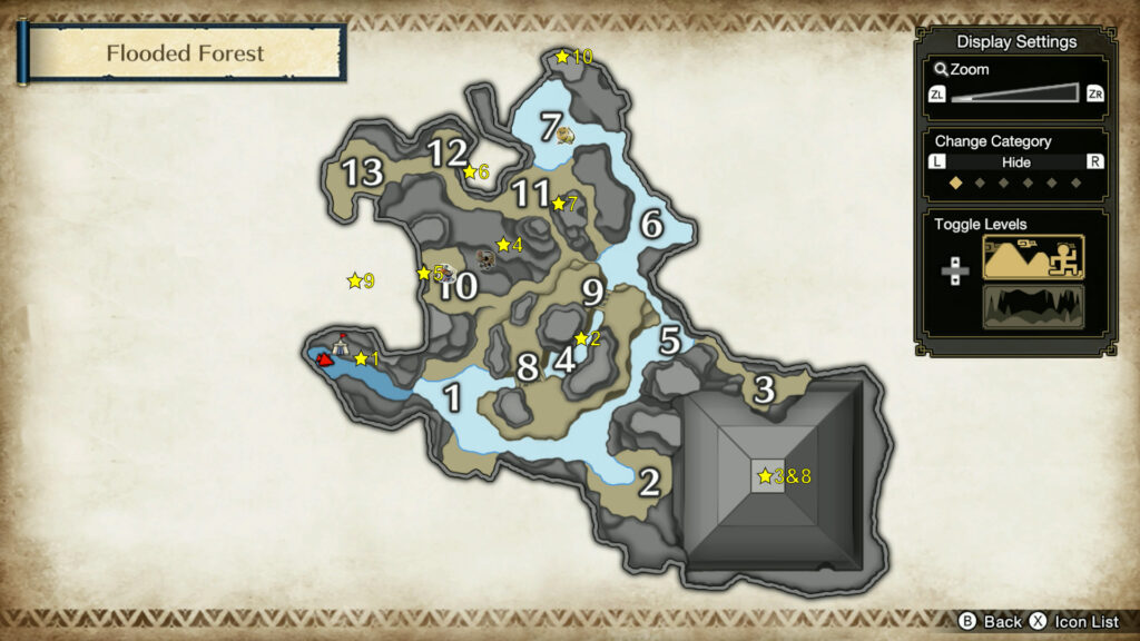 monster hunter rise flooded forest relic records locations map - GameClubz