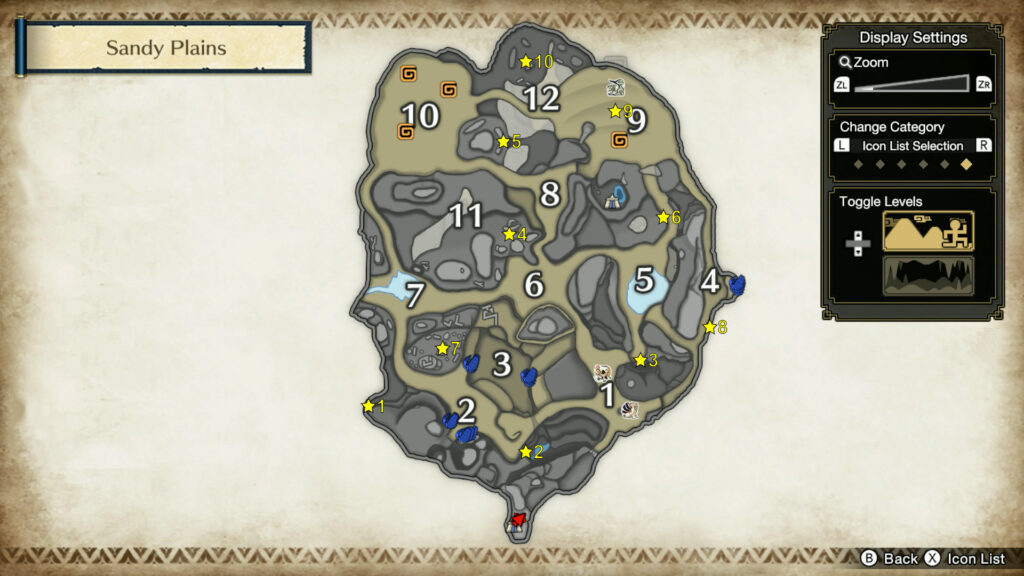 Monster Hunter Rise Sandy Plains Relic Records Locations Map